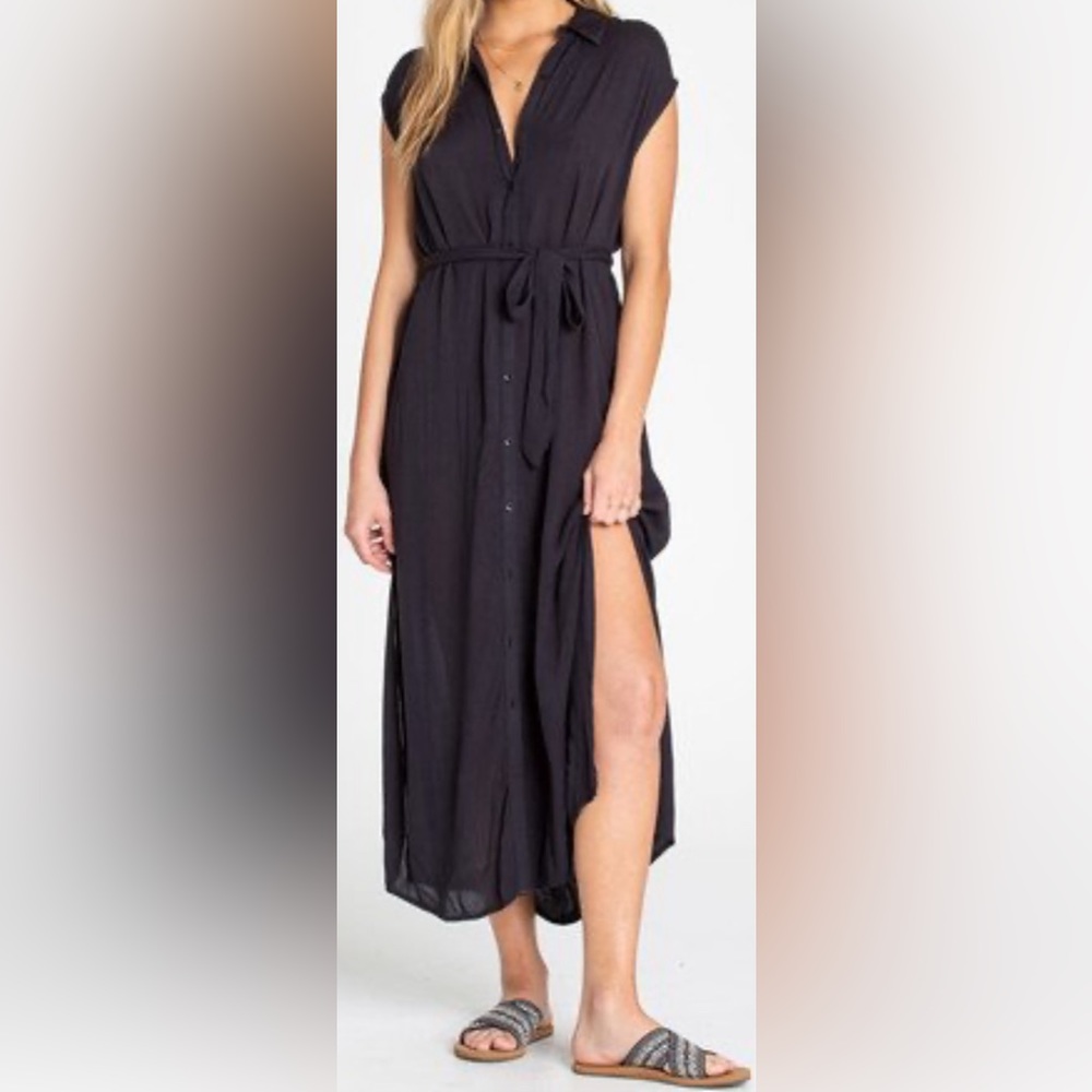 Billabong Little Flirt Maxi Dress Black Size Medium